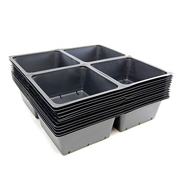 5 by 5 by 2 Deep Garden Trays w/ Drain Holes - 20 Pack - Greenh...