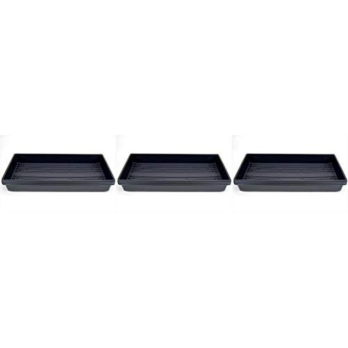 5 Pack of Durable Black Plastic Growing Trays Without Drain Holes...