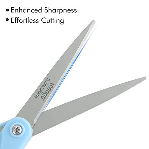 LIVINGO 8 Titanium Non-Stick Sewing Fabric Scissors, Professional...