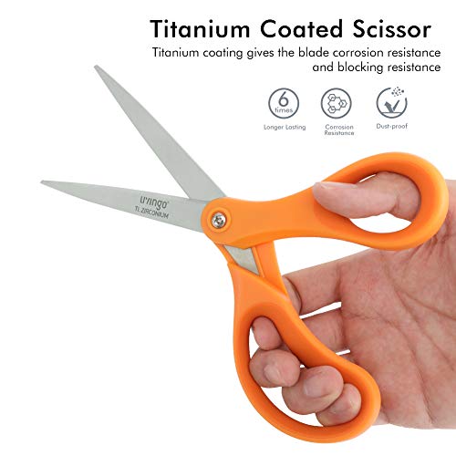 LIVINGO 8 Titanium Non-Stick Sewing Fabric Scissors, Professional...