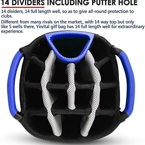 LIVSINGOLF 14 Way Golf Cart Bag for Push Bag Classy Design Full Le...