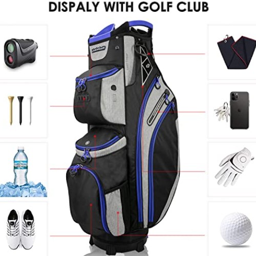 LIVSINGOLF 14 Way Golf Cart Bag for Push Bag Classy Design Full Le...