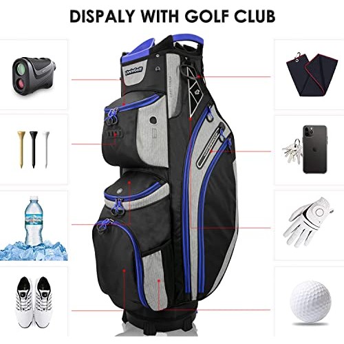 LIVSINGOLF 14 Way Golf Cart Bag for Push Bag Classy Design Full Le...