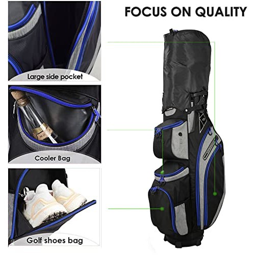 LIVSINGOLF 14 Way Golf Cart Bag for Push Bag Classy Design Full Le...