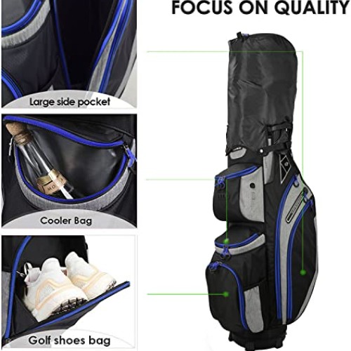 LIVSINGOLF 14 Way Golf Cart Bag for Push Bag Classy Design Full Le...