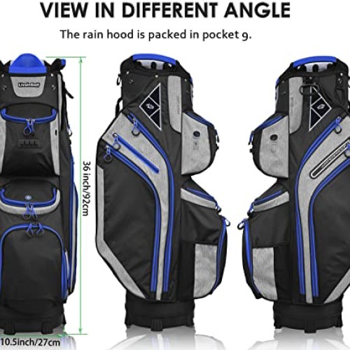 LIVSINGOLF 14 Way Golf Cart Bag for Push Bag Classy Design Full Le...