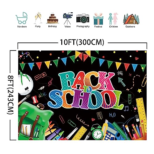 LIVUCEE 10x8ft Polyester Fabric Back to School Backdrop for Photog...