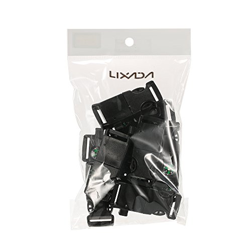 Lixada 10Pcs Emergency Whistle Buckle with Flint Scraper Fire Star...