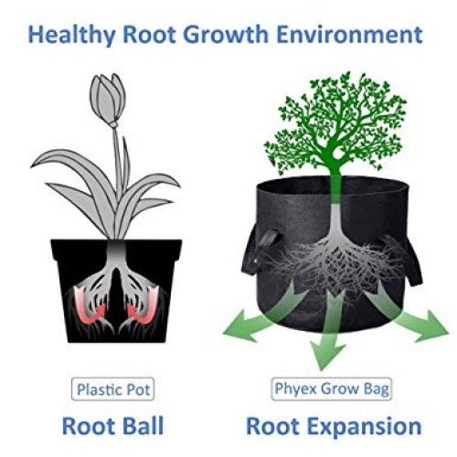 2 Pack 15 Gallon Potato Grow Bags, Breathable Garden Growing Bag w...