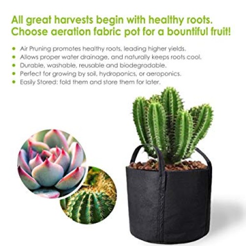 2 Pack 15 Gallon Potato Grow Bags, Breathable Garden Growing Bag w...