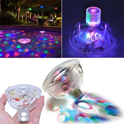 LKLK Floating Underwater Light RGB Submersible LED Disco Light Glo...