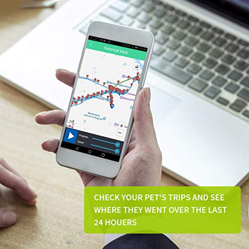 LMHOME GPS Pet Tracker, Real Time Dogs Cats Locator Finder - Water...