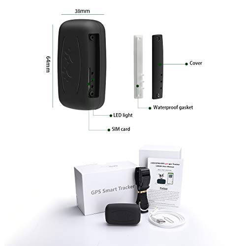 LMHOME GPS Pet Tracker, Real Time Dogs Cats Locator Finder - Water...