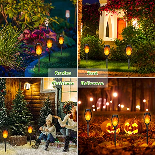 LNRYY 6Pack Outdoor Solar Torch Lights with Flickering Flame, Wate...