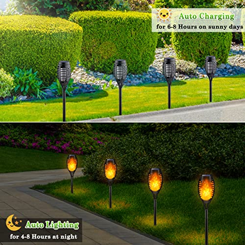 LNRYY 6Pack Outdoor Solar Torch Lights with Flickering Flame, Wate...