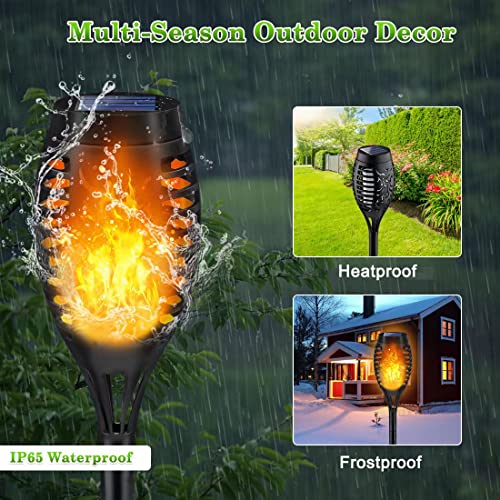 LNRYY 6Pack Outdoor Solar Torch Lights with Flickering Flame, Wate...