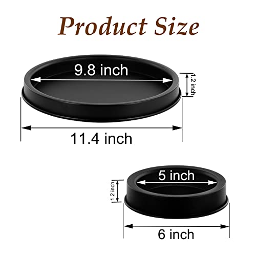 Lobolighting Black Round Decorative Coffee Table Serving Trays Set...