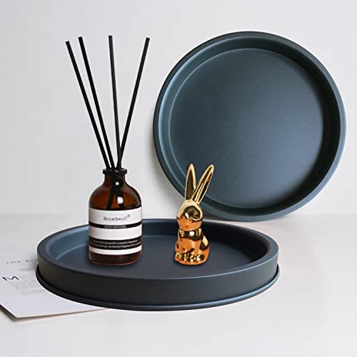 Lobolighting Black Round Decorative Coffee Table Serving Trays Set...