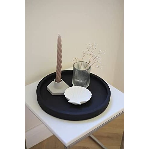 Lobolighting Black Round Decorative Coffee Table Serving Trays Set...