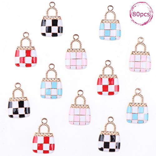 80Pcs Mixed Fashion Purse Charm Pendant for Jewelry Making Craft B...