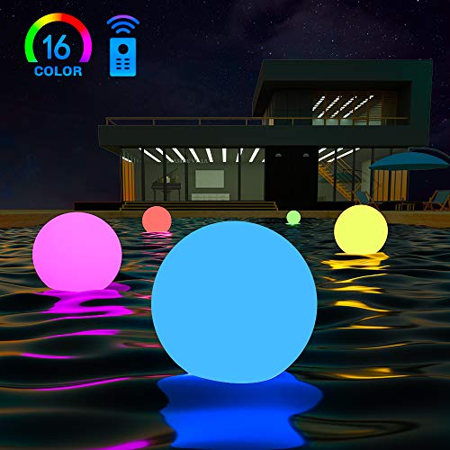 LOFTEK LED Large Floating Pool Light, 20-inch 16 Color Changing Po...