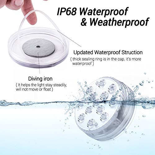 LOFTEK Magnets Submersible Lights Remote Control with Suction Cups...