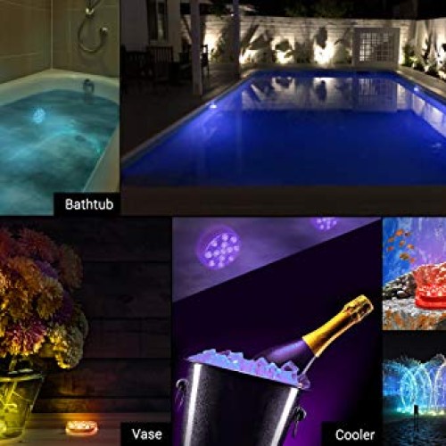 LOFTEK Submersible LED Lights with Remote RF164ft,Full Waterproo...