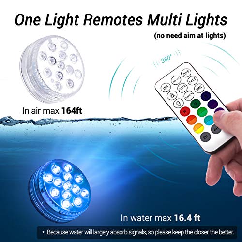 LOFTEK Submersible LED Lights with Remote RF164ft, IP68 Full Wat...