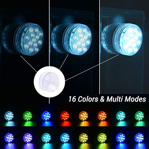 LOFTEK Submersible LED Lights with Remote RF164ft, IP68 Full Wat...