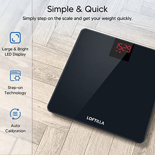 LOFTILLA Scale for Body Weight, Weight Scale, Digital Bathroom Sca...