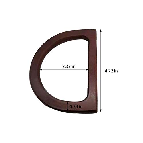 Loghot 4Pcs D Shape Wooden Handles Replacement for Handmade Purse ...
