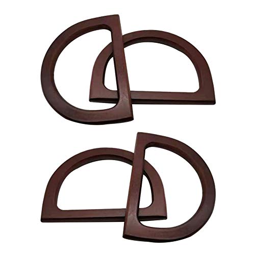 Loghot 4Pcs D Shape Wooden Handles Replacement for Handmade Purse ...