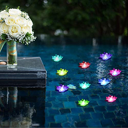 LOGUIDE Floating Pool Lights,Battery Powered Floating Flowers,Pond...