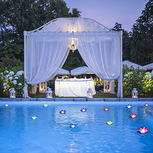 LOGUIDE Floating Pool Lights,Battery Powered Floating Flowers,Pond...