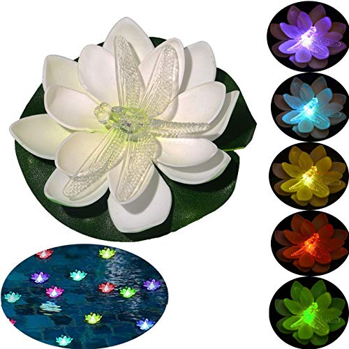 LOGUIDE Floating Pool Lights,Battery Powered Floating Flowers,Pond...