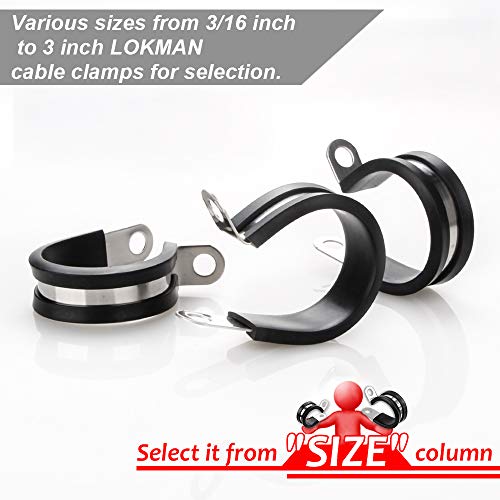 Cable Clamp, Lokman 12 Pack 1 Inch Stainless Steel Cable Clamp, Pi...