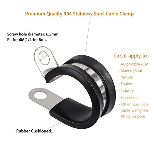 Cable Clamp, Lokman 12 Pack 1 Inch Stainless Steel Cable Clamp, Pi...
