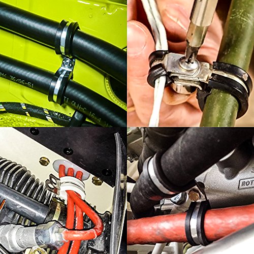 Cable Clamp, Lokman 12 Pack 1 Inch Stainless Steel Cable Clamp, Pi...
