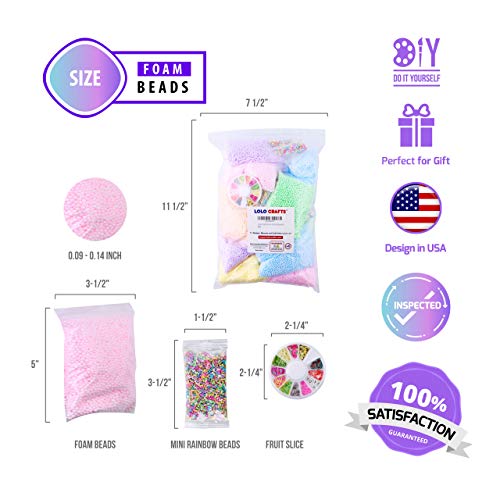Slime Foam Beads Floam Balls – 18 Pack Pastel Microfoam Beads Kit ...