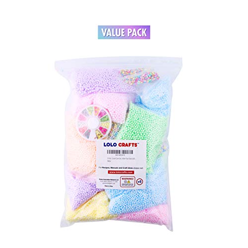 Slime Foam Beads Floam Balls – 18 Pack Pastel Microfoam Beads Kit ...