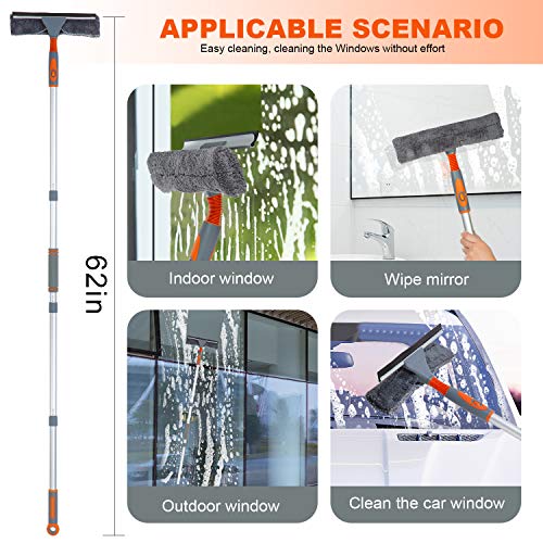 Professional Window Squeegee Cleaner, 2 in 1 Shower Squeegee with ...