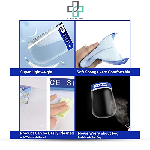 Protective Face Shield Clear Face Mask, Plastic Face Shield for Sa...