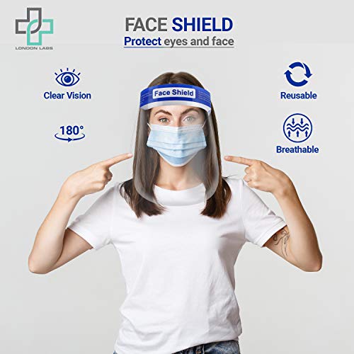Protective Face Shield Clear Face Mask, Plastic Face Shield for Sa...