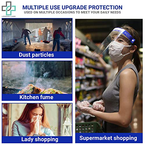 Protective Face Shield Clear Face Mask, Plastic Face Shield for Sa...
