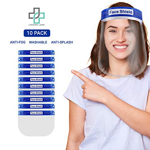 Protective Face Shield Clear Face Mask, Plastic Face Shield for Sa...