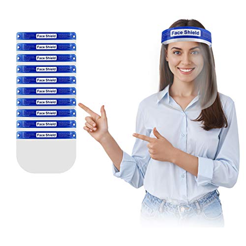 Protective Face Shield Clear Face Mask, Plastic Face Shield for Sa...