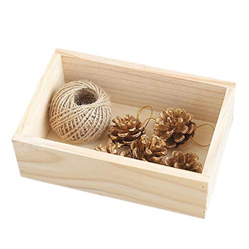 LONG TAO 7.5 × 5 × 2.4 Wood Succulent Planter Plant Container B...