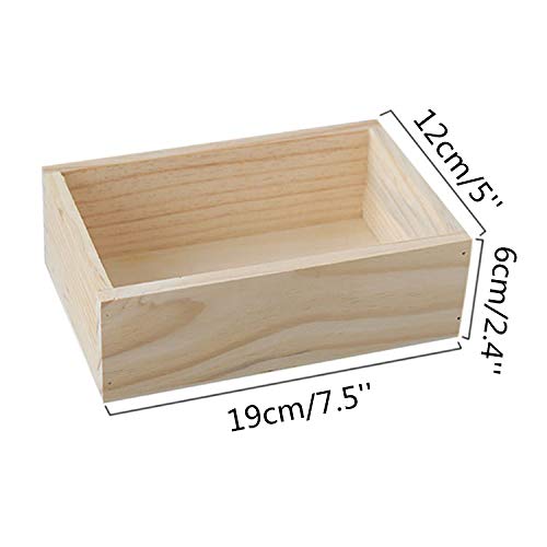 LONG TAO 7.5 × 5 × 2.4 Wood Succulent Planter Plant Container B...