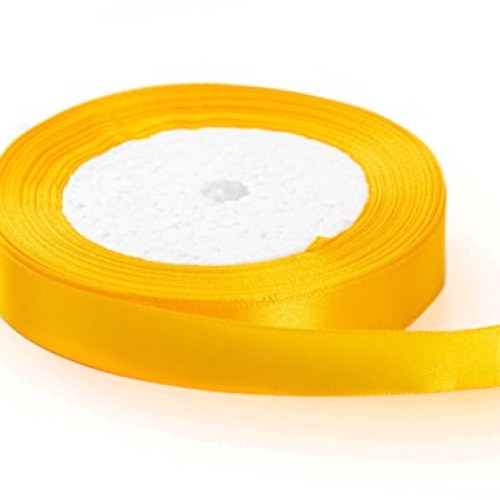 Solid Color Satin Fabric Ribbon Orange, 3/8 x 25 Yards