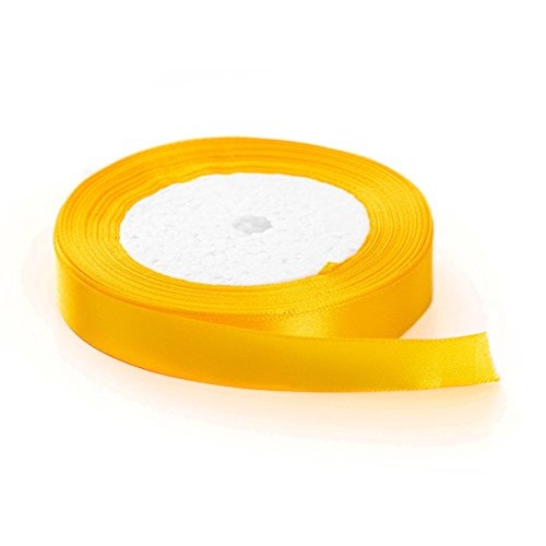 Solid Color Satin Fabric Ribbon Orange, 3/8 x 25 Yards
